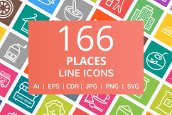 166 Places Line Multicolor B/G Icons Product Image 1