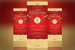 Red Gold Anniversary Gala Ticket Template Product Image 3