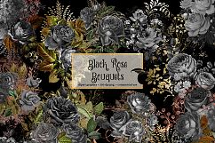 Black Rose Bouquets Floral Clipart Product Image 2