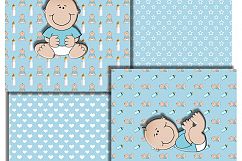 Baby Boy, Baby Shower, Blue Baby Patterned, Scrapbooking Product Image 3