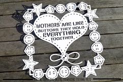 Mothers are like buttons paper cut SVG / DXF / EPS files Product Image 2
