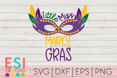 Mardi Gras SVG| Little Miss Mardi Gras| SVG DXF EPS PNG Product Image 1