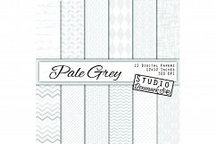 Pale Grey Patterns Digital Paper - 12 Elegant Gray Papers Product Image 1