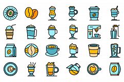 Latte icons set vector flat Product Image 1
