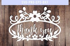 Thank you SVG Cut File, Wedding Decor Template, DXF EPS PNG Product Image 1