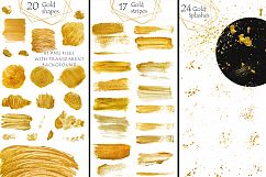 Gold clipart Brush Strokes, Stripes, Shapes, Splashes Digita Product Image 1