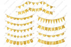 Gold Foil Bunting Banners clipart Product Image 2