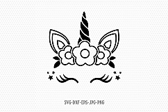 unicorn svg, unicorn eyelashes, unicorn birthday svg Product Image 1