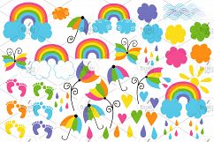 Rainbow Baby Clipart And Seamless Digital Papers Bundle Product Image 7