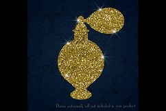 12 Gold Glitter Perfume Bottle Clip Arts, Fashion Clip Arts Product Image 3