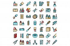 Equipment for manicure icons set vector flat Product Image 1