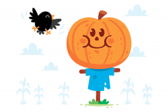 Scarecrow Pumpkin Clipart Product Image 1