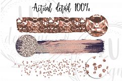 Rose Gold And Blue Brush Strokes, Glitter Overlay Strokes Product Image 5