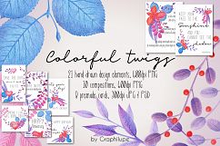 Colorful Twigs - Hand-drawn Illustration Kit Product Image 1