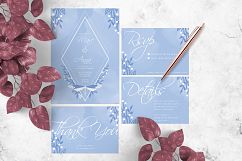Blue Sky Dragonfly Wedding Invitation Product Image 1