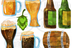 Watercolor Beer Clipart Product Image 2