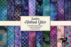 Mermaid Glitter Digital Paper Product Image 1