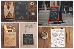 Sketch of bread and pastries. Product Image 5