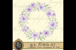10 Lilac Flowers, Flower Frame, Flower Wreath, Flower Laurel Product Image 3