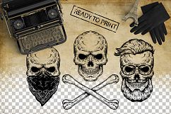Vintage hipster skull Product Image 5