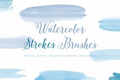 Watercolour Photoshop brushes brush strokes with bonus PNG Product Image 1