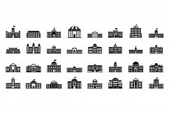 Parliament city icons set, simple style Product Image 1