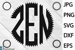 Spike Circle Monogram Alphabet - Clip art Cutting Files 56c Product Image 1