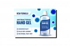 Antibacterial Hand Gel Promotion Poster Vector Product Image 1