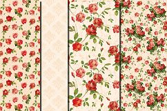 Shabby chic pink roses seamless digital paper pack Product Image 2