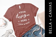 Mauve Bella Canvas 3001 T-Shirt Mockup Ladies Fashion Setup Product Image 1