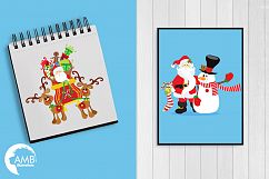 Santa on Christmas Eve clipart, graphics, illustrations AMB-508 Product Image 5