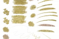 Gold Elements Clip Art - Golden Fairy Dust Glitter Heart Brush Line - 37 PNG Digital for Scrapbooking Product Image 3