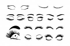  Eyelash SVG, Eyelashs set svg files for Silhouette Cameo and Cricut. Fashion PNG, Eyelashes clipart PNG transparent included. Product Image 1