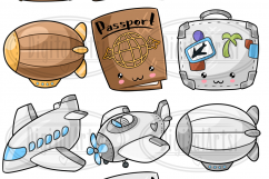 Kawaii Travel Clipart Product Image 2