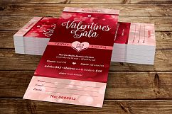 Red Hearts Valentines Gala Ticket Template Product Image 2