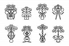 Hookah icon set on white background Product Image 3