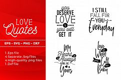 Love Quotes - SVG, DXF, PNG, EPS file Product Image 1