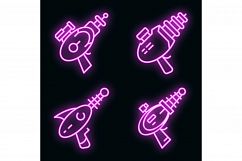 Blaster icons set vector neon Product Image 1