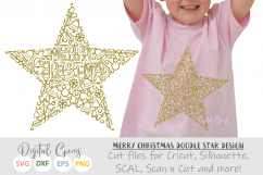 Doodle Merry Christmas Star SVG / DXF / EPS / PNG files Product Image 1