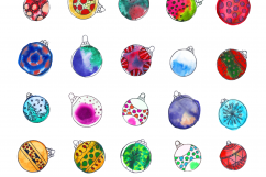 Watercolor Christmas Ornaments Product Image 3