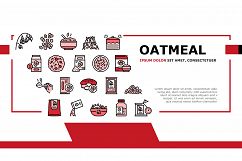 Oatmeal Nutrition Landing Header Vector Product Image 1