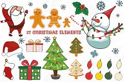 Colorful Christmas Elements clip art pack, printable png Product Image 1