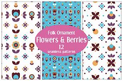 12 Floral Folk Patterns Product Image 1