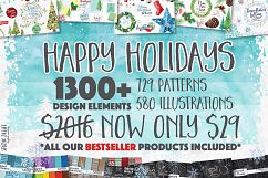 Christmas Super Bundle of Patterns and Illustrations Product Image 1