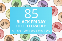 85 Black Friday Filled Low Poly Icons Product Image 1