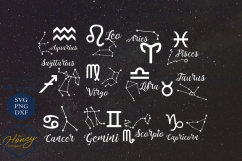 Zodiac SVG PNG DXF Bundle Set Cut Files Constellations Product Image 1