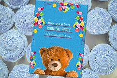 Teddy Bear Invitation, Birthday Card, Birthday Party Product Image 3