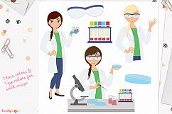 Med lab woman character clip art (L287 Ariel) Product Image 1