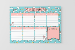 Planner semanal Imprimible Unicornios En español Product Image 2