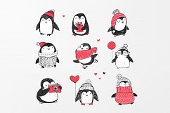Cute penguin icons, Christmas cards Product Image 3